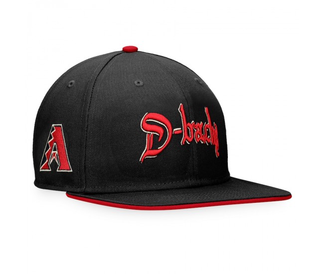 Men's Arizona Diamondbacks Fanatics Branded Black/Red Iconic Old English Snapback Hat