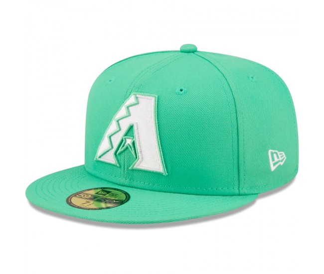 Men's Arizona Diamondbacks New Era Island Green Logo White 59FIFTY Fitted Hat