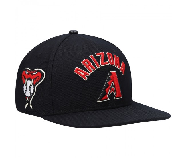 Men's Arizona Diamondbacks Pro Standard Black Stacked Logo Snapback Hat