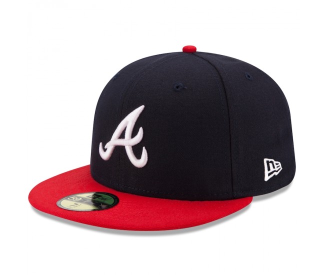 Atlanta Braves Men's New Era Navy/Red Home Authentic Collection On-Field 59FIFTY Fitted Hat