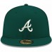 Atlanta Braves Men's New Era Logo White 59FIFTY Fitted Hat - Green