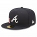 Atlanta Braves Men's New Era Navy Sidesplit 59FIFTY Fitted Hat