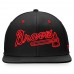 Men's Atlanta Braves Fanatics Branded Black Iconic Wordmark Fitted Hat