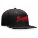 Men's Atlanta Braves Fanatics Branded Black Iconic Wordmark Fitted Hat