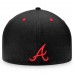 Men's Atlanta Braves Fanatics Branded Black Iconic Wordmark Fitted Hat