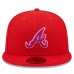 Atlanta Braves Men's New Era Red Purple Undervisor 59FIFTY Fitted Hat