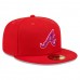 Atlanta Braves Men's New Era Red Purple Undervisor 59FIFTY Fitted Hat