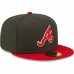 Atlanta Braves Men's New Era Charcoal/Red Two-Tone Color Pack 59FIFTY Fitted Hat