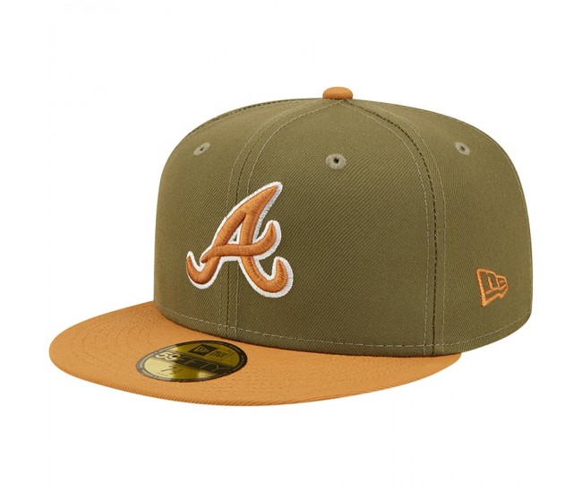 Atlanta Braves Men's New Era Olive/Brown Two-Tone Color Pack 59FIFTY Fitted Hat