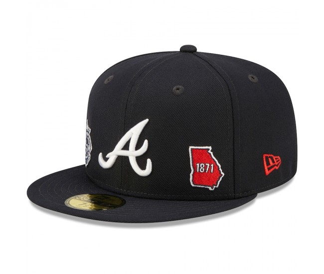 Atlanta Braves Men's New Era Navy Identity 59FIFTY Fitted Hat