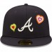 Atlanta Braves Men's New Era Navy Chain Stitch Heart 59FIFTY Fitted Hat