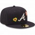 Atlanta Braves Men's New Era Navy Chain Stitch Heart 59FIFTY Fitted Hat