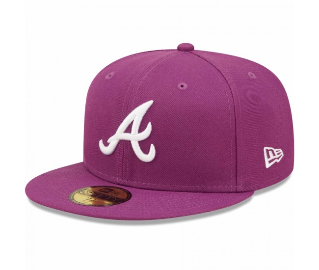 Atlanta Braves Men's New Era Grape Logo 59FIFTY Fitted Hat