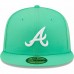 Atlanta Braves Men's New Era Island Green Logo White 59FIFTY Fitted Hat