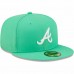 Atlanta Braves Men's New Era Island Green Logo White 59FIFTY Fitted Hat