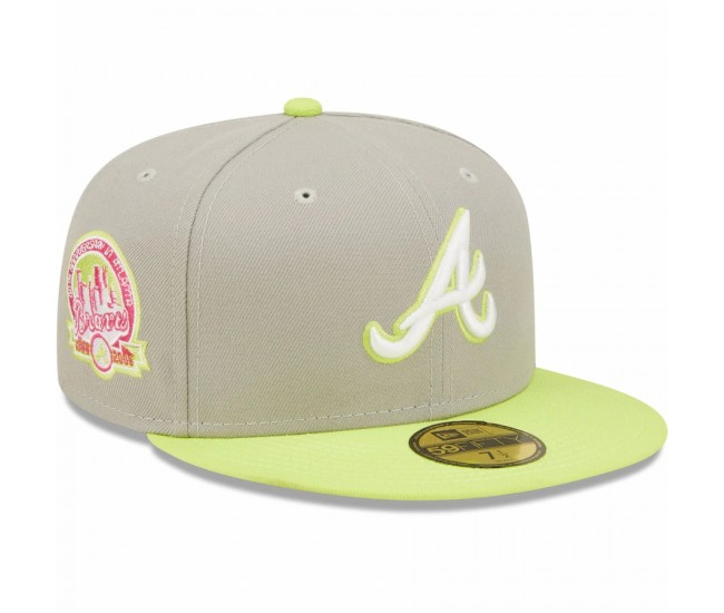 Atlanta Braves Men's New Era Gray 40th Anniversary Cyber 59FIFTY Fitted Hat