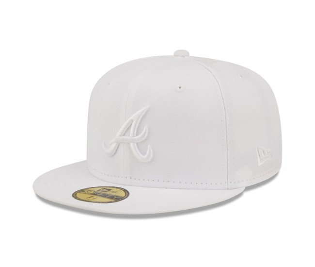 Atlanta Braves Men's New Era White on White 59FIFTY Fitted Hat