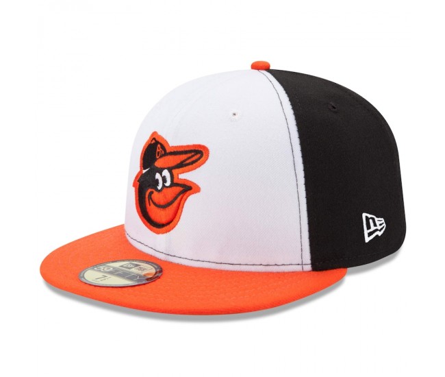 Baltimore Orioles Men's New Era White/Orange Home Authentic Collection On-Field 59FIFTY Fitted Hat