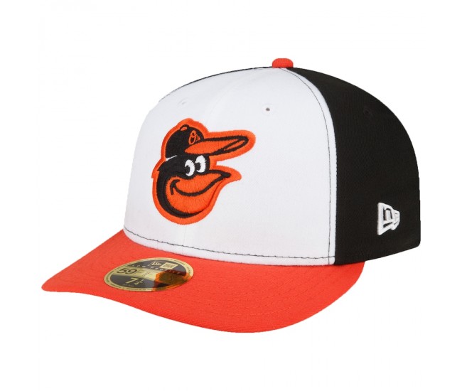 Baltimore Orioles Men's New Era White/Orange Home Authentic Collection On-Field Low Profile 59FIFTY Fitted Hat