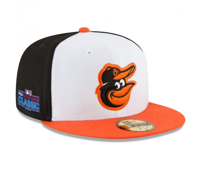 Baltimore Orioles Men's New Era White/Orange 2022 Little League Classic 59FIFTY Fitted Hat