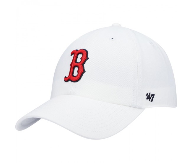 Boston Red Sox Men's '47 White Logo Clean Up Adjustable Hat