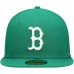 Boston Red Sox Men's New Era Green Logo White 59FIFTY Fitted Hat