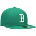 Boston Red Sox Men's New Era Green Logo White 59FIFTY Fitted Hat