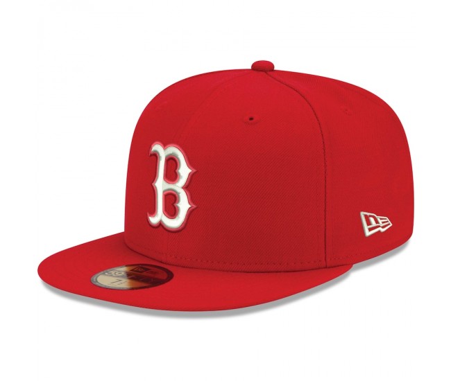 Boston Red Sox Men's New Era Red Logo White 59FIFTY Fitted Hat