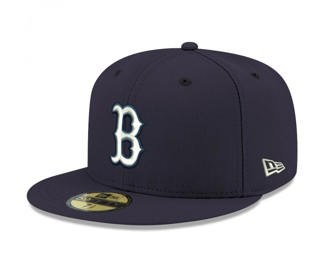 Boston Red Sox Men's New Era Navy Logo White 59FIFTY Fitted Hat