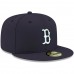 Boston Red Sox Men's New Era Navy Logo White 59FIFTY Fitted Hat