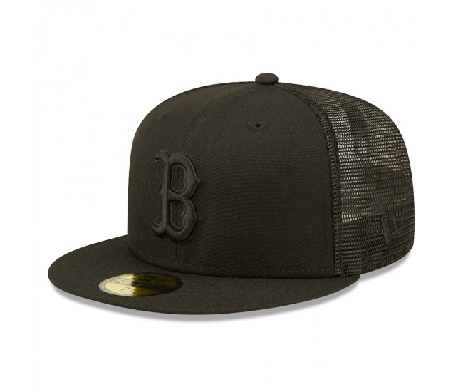 Boston Red Sox Men's New Era Blackout Trucker 59FIFTY Fitted Hat