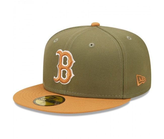 Boston Red Sox Men's New Era Olive/Brown Two-Tone Color Pack 59FIFTY Fitted Hat