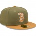 Boston Red Sox Men's New Era Olive/Brown Two-Tone Color Pack 59FIFTY Fitted Hat