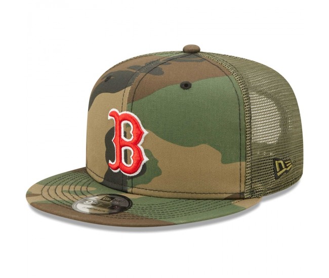 Boston Red Sox Men's New Era Camo Trucker 9FIFTY Snapback Hat