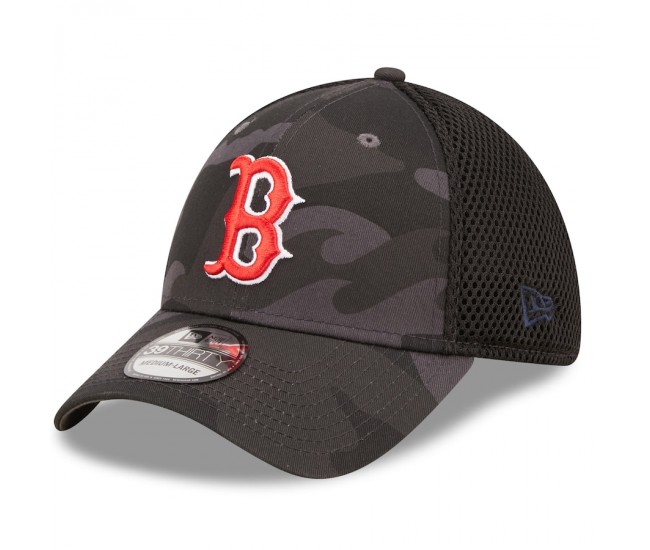 Boston Red Sox Men's New Era Charcoal Dark Camo 39THIRTY Trucker Flex Hat