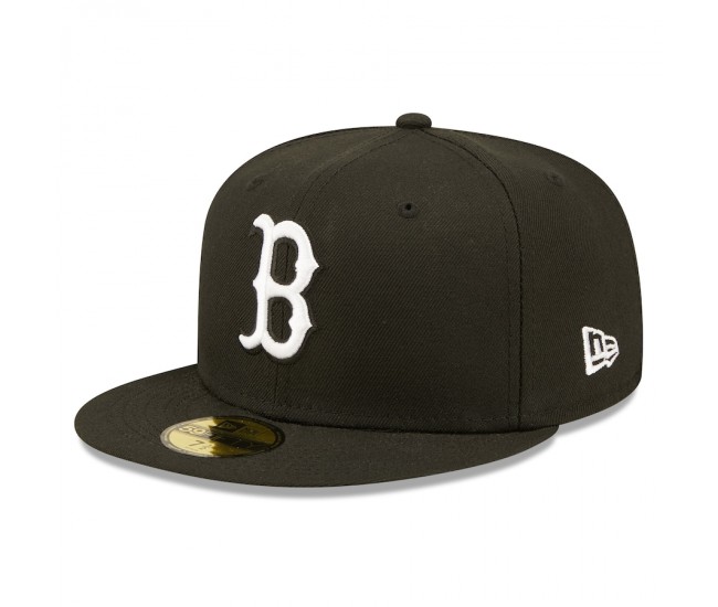 Boston Red Sox Men's New Era Black Team Logo 59FIFTY Fitted Hat