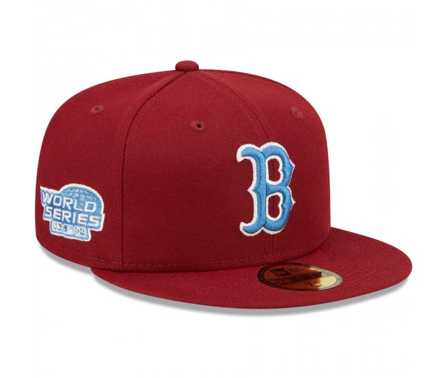 Boston Red Sox Men's New Era Cardinal 2004 World Series Air Force Blue Undervisor 59FIFTY Fitted Hat