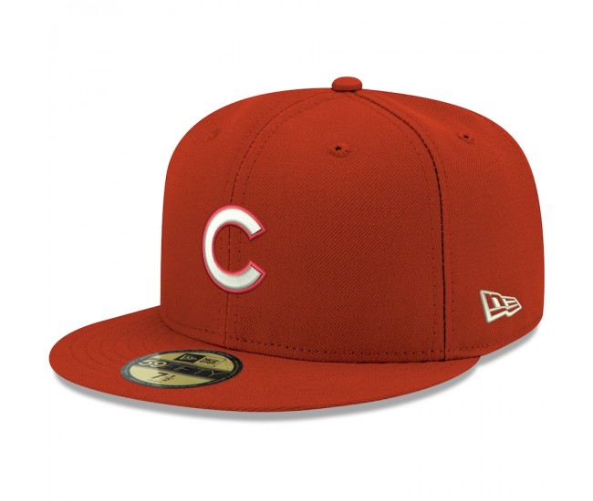 Chicago Cubs Men's New Era Red White Logo 59FIFTY Fitted Hat