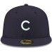 Chicago Cubs Men's New Era Navy Logo White 59FIFTY Fitted Hat