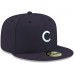 Chicago Cubs Men's New Era Navy Logo White 59FIFTY Fitted Hat