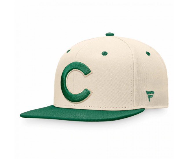 Chicago Cubs Men's Fanatics Branded Natural/Kelly Green St. Patrick's Day Two-Tone Snapback Hat