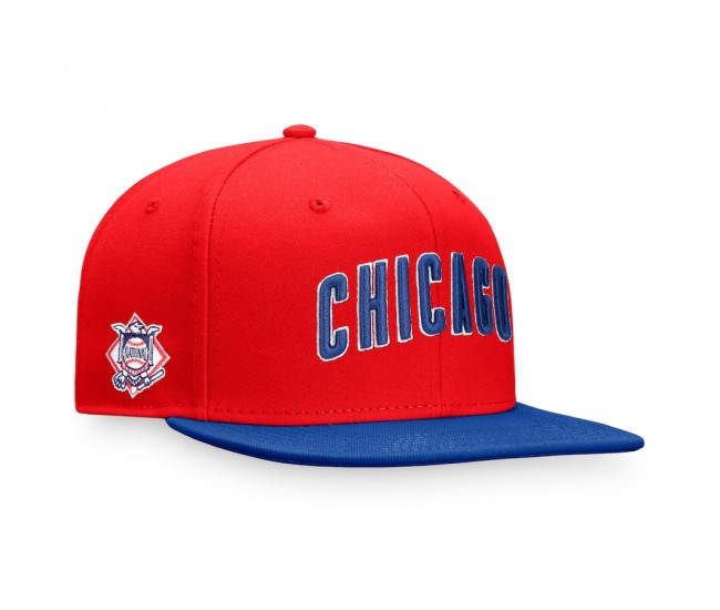 Chicago Cubs Men's Fanatics Branded Red/Royal Iconic Multi Patch Fitted Hat