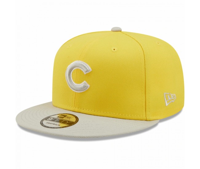 Chicago Cubs Men's New Era Yellow/Gray Spring Two-Tone 9FIFTY Snapback Hat