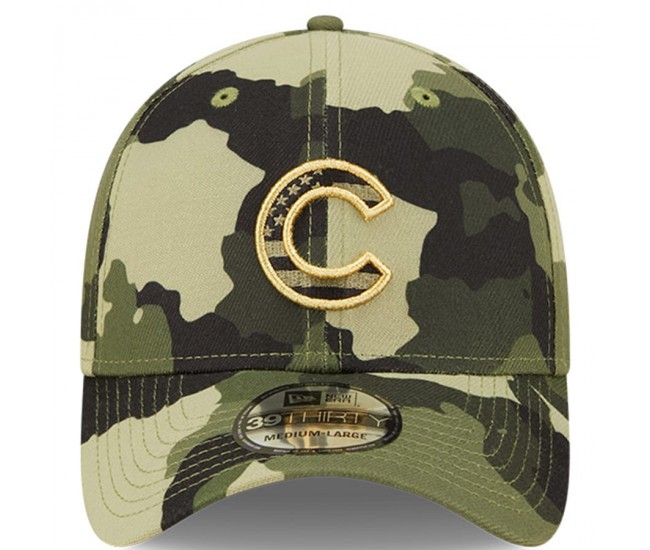 Chicago Cubs Men's New Era Camo 2022 Armed Forces Day 39THIRTY Flex Hat