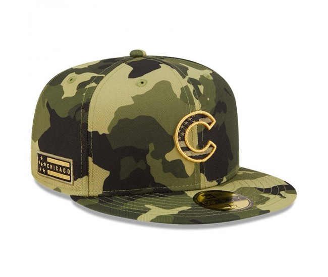 Chicago Cubs Men's New Era Camo 2022 Armed Forces Day On-Field 59FIFTY Fitted Hat