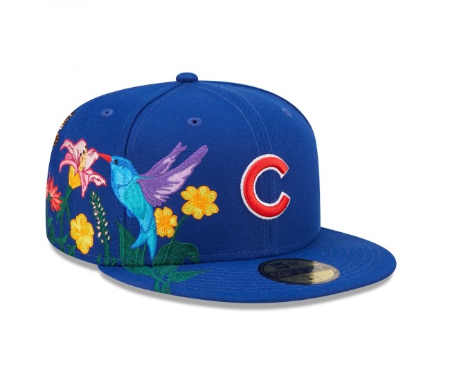 Chicago Cubs Men's New Era Royal Blooming 59FIFTY Fitted Hat