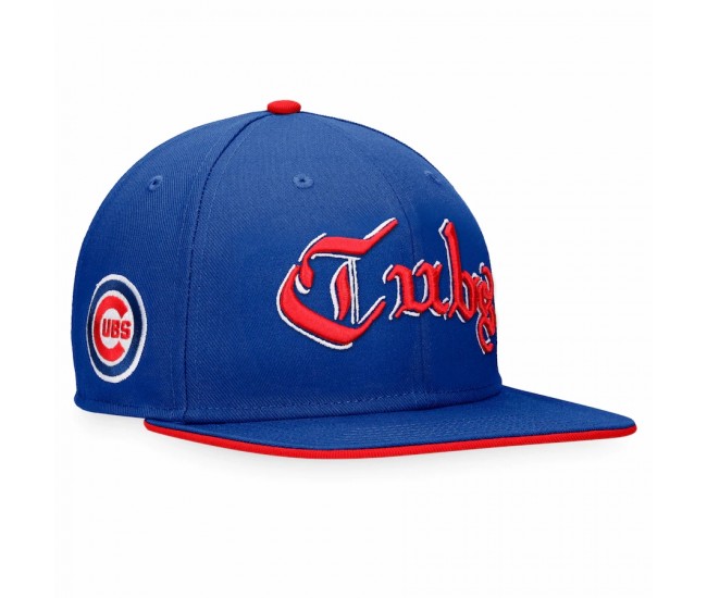 Chicago Cubs Men's Fanatics Branded Royal Iconic Old English Snapback Hat