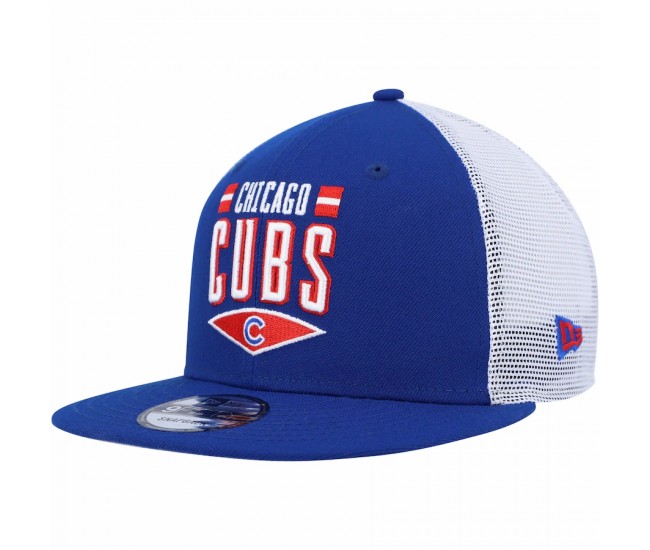 Chicago Cubs Men's New Era Royal/White Base Trucker 9FIFTY Snapback Hat