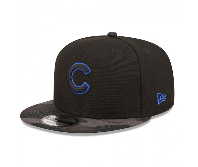 Chicago Cubs Men's New Era Black Camo Vize 9FIFTY Snapback Hat