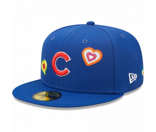 Chicago Cubs Men's New Era Royal Cooperstown Collection Chain Stitch Heart 59FIFTY Fitted Hat